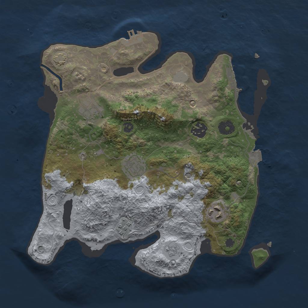 Rust Map: Procedural Map, Size: 3000, Seed: 1532360784, 13 Monuments