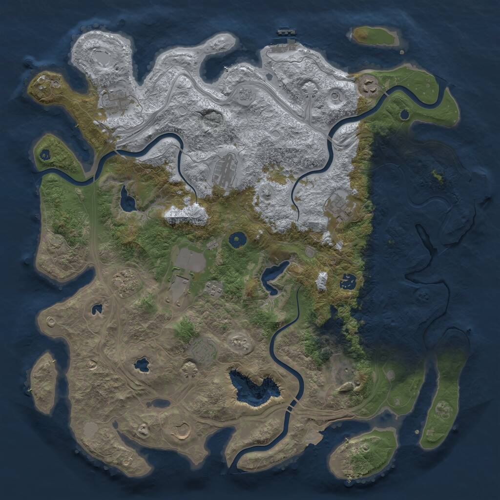 Rust Map: Procedural Map, Size: 4500, Seed: 168032, 17 Monuments