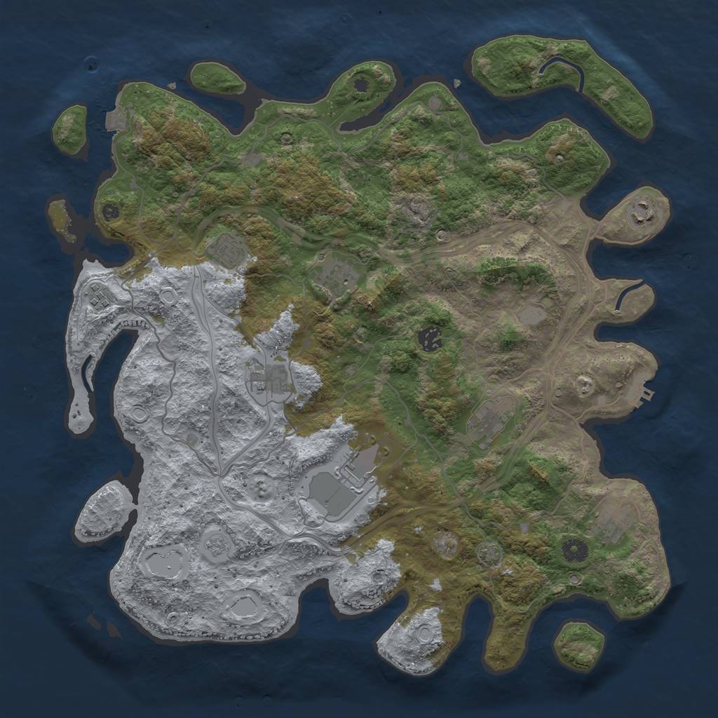 Rust Map: Procedural Map, Size: 4250, Seed: 1973, 15 Monuments