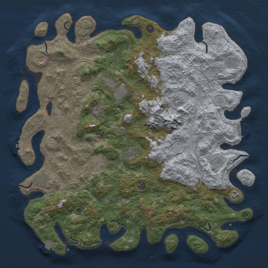 Rust Map: Procedural Map, Size: 5000, Seed: 485756, 19 Monuments