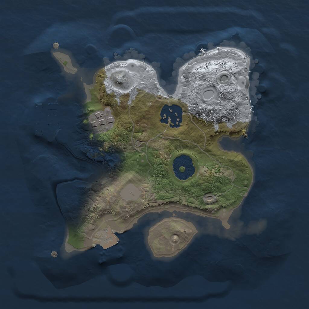 Rust Map: Procedural Map, Size: 1999, Seed: 13825, 4 Monuments