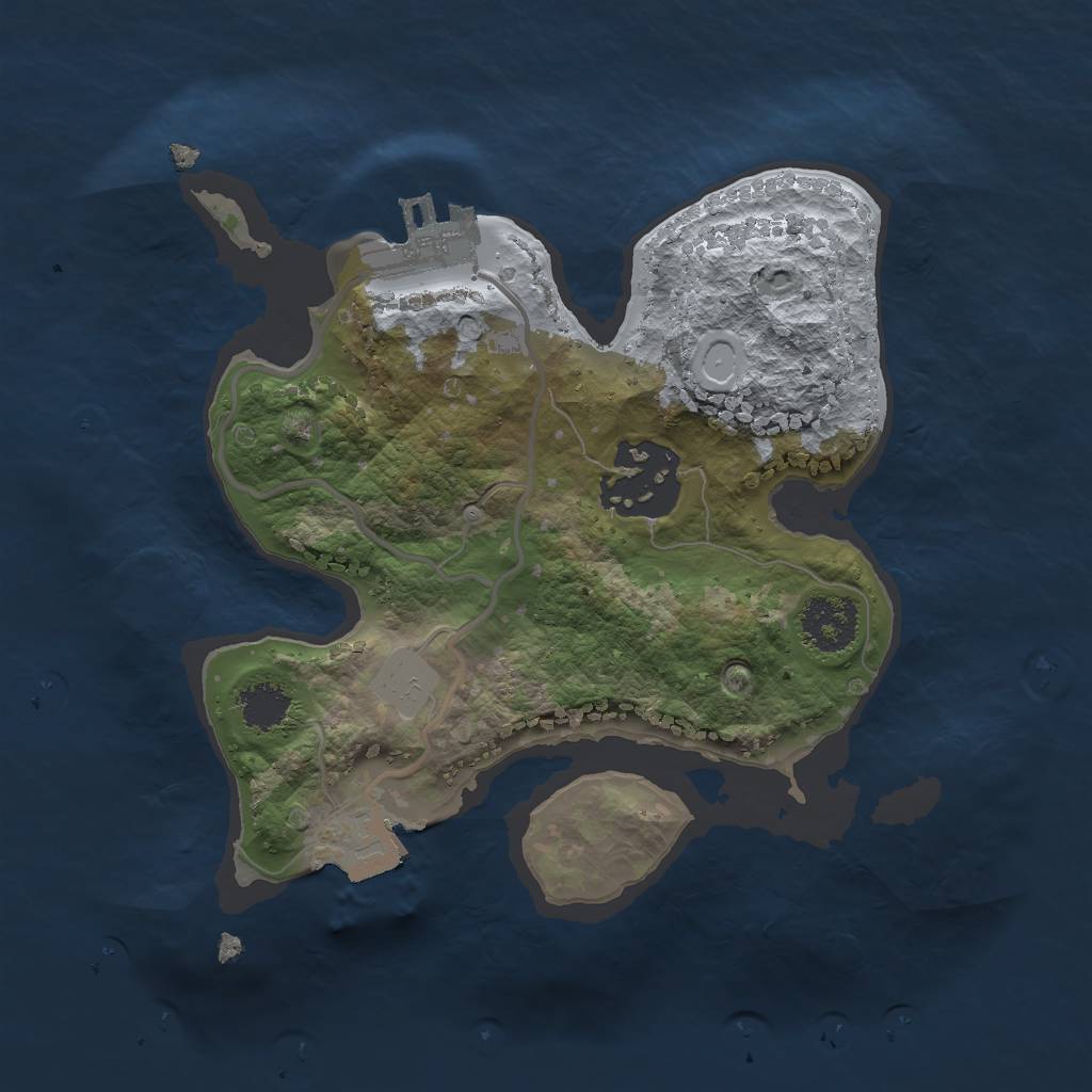 Rust Map: Procedural Map, Size: 1999, Seed: 13825, 5 Monuments