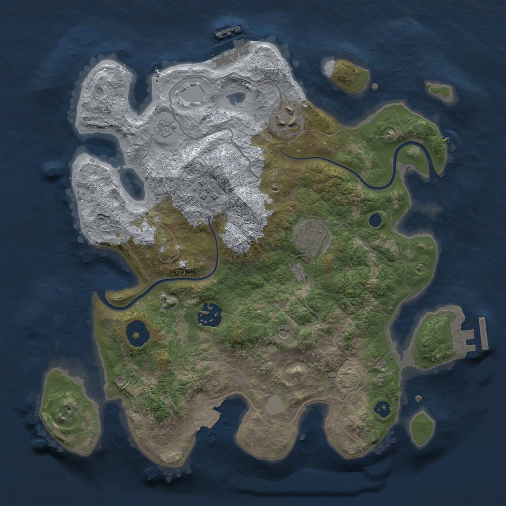 Rust Map: Procedural Map, Size: 3100, Seed: 56666789, 10 Monuments