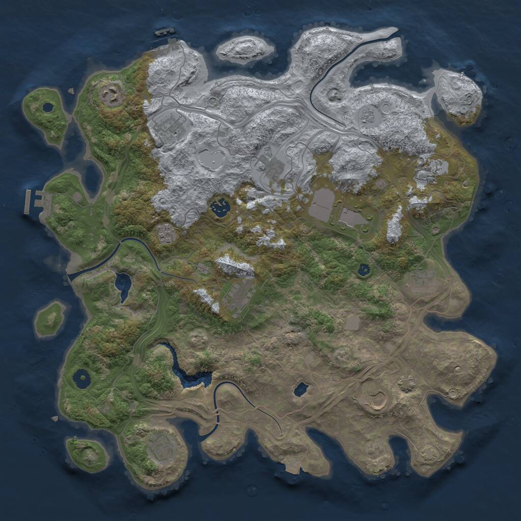 Rust Map: Procedural Map, Size: 4250, Seed: 25235548, 17 Monuments