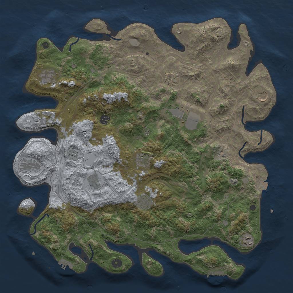 Rust Map: Procedural Map, Size: 4444, Seed: 954515936, 18 Monuments