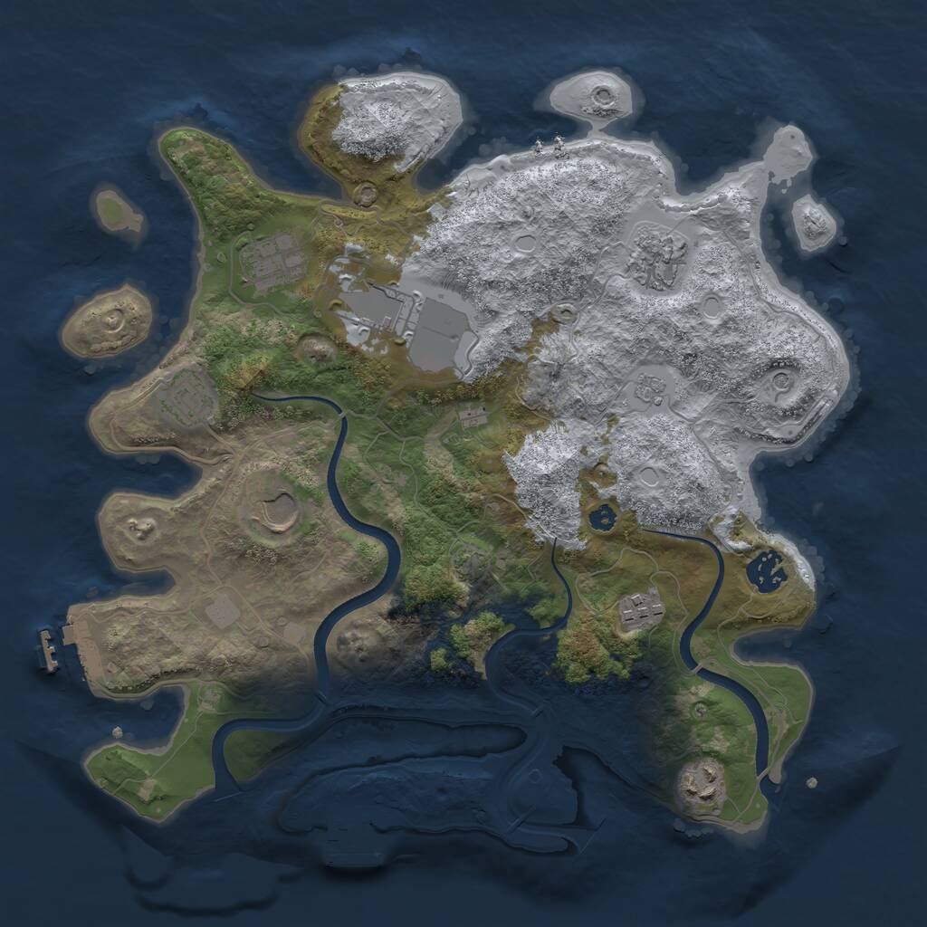 Rust Map: Procedural Map, Size: 3500, Seed: 1748826293, 14 Monuments