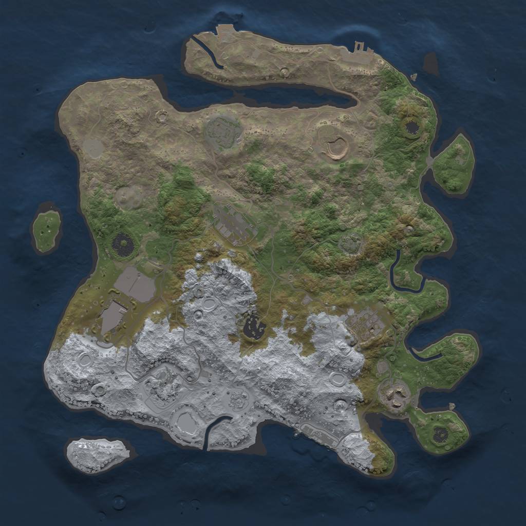 Rust Map: Procedural Map, Size: 3500, Seed: 42316146, 15 Monuments