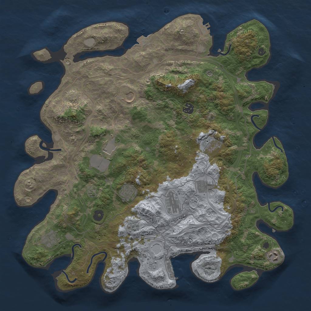 Rust Map: Procedural Map, Size: 4250, Seed: 3215, 18 Monuments