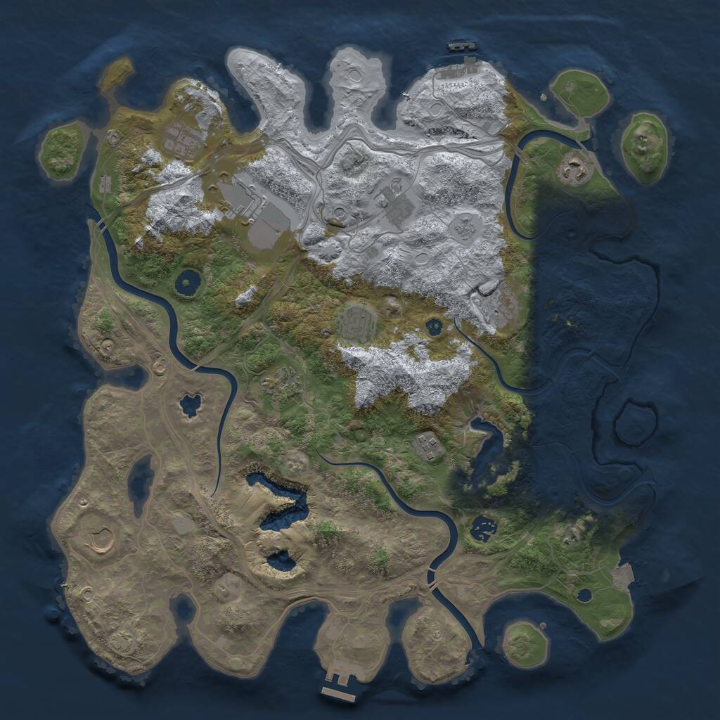 Rust Map: Procedural Map, Size: 4250, Seed: 290750891, 16 Monuments