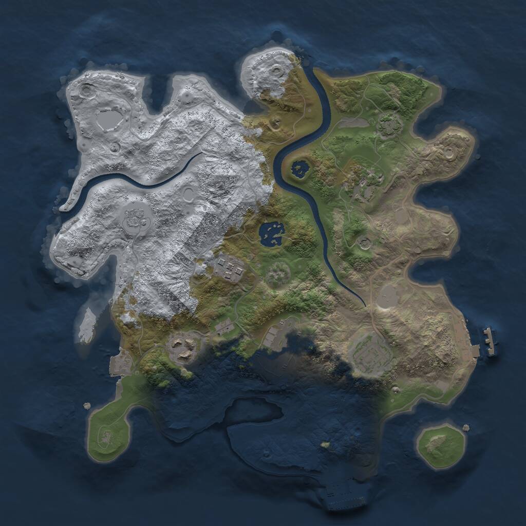 Rust Map: Procedural Map, Size: 3000, Seed: 254959467, 12 Monuments