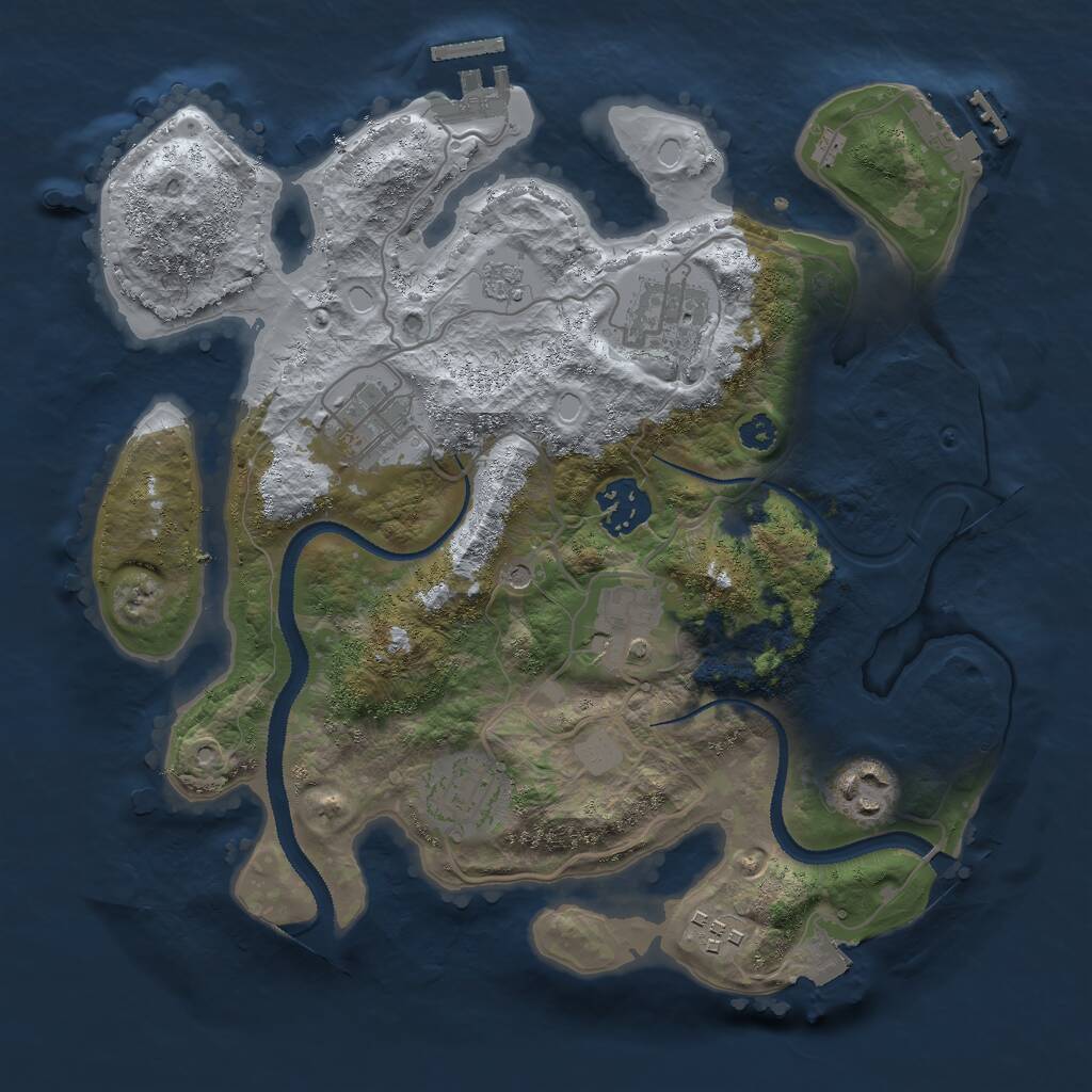 Rust Map: Procedural Map, Size: 3000, Seed: 234562, 12 Monuments