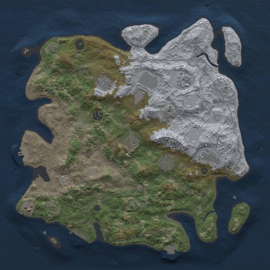 Rust Map: Procedural Map, Size: 4000, Seed: 5533672, 17 Monuments