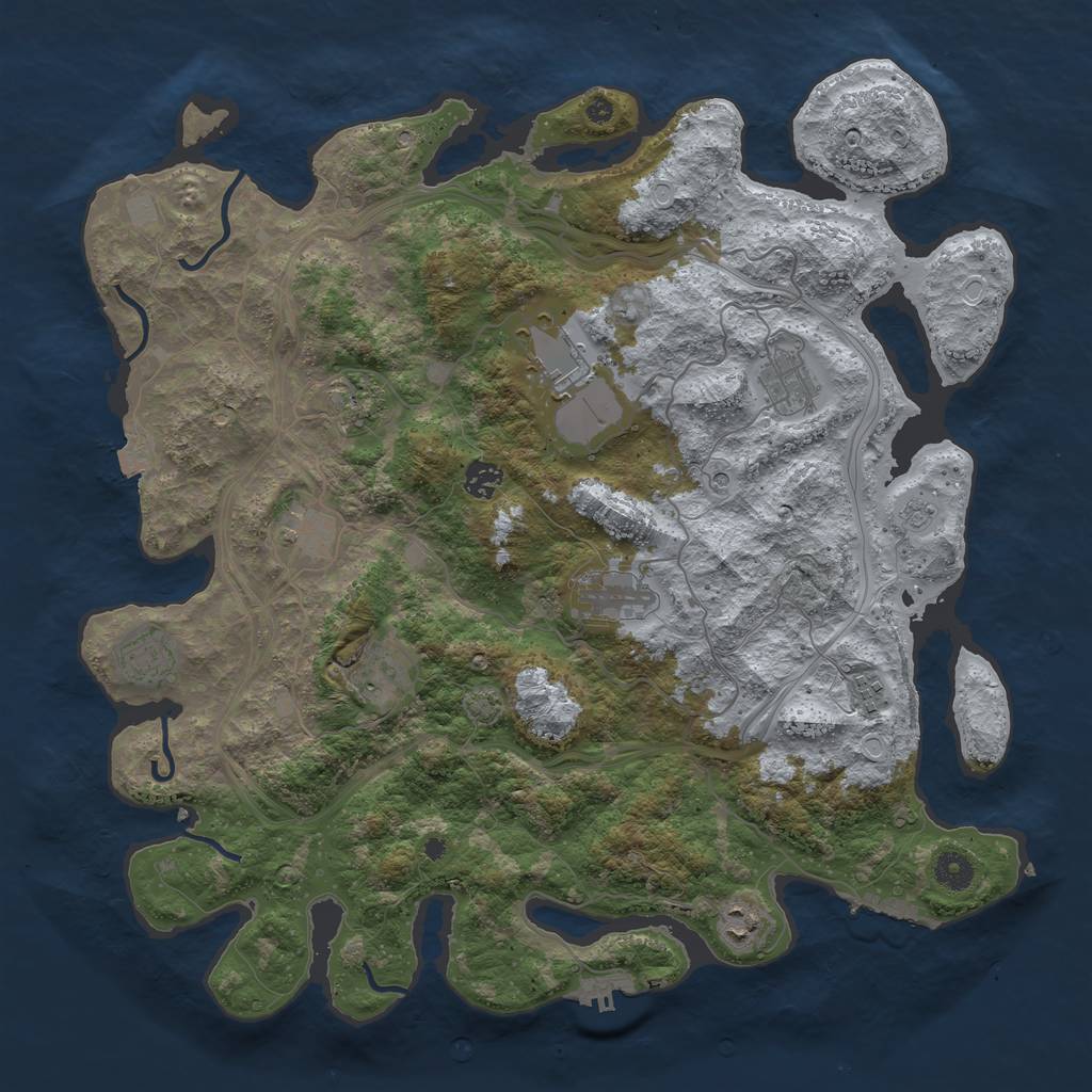Rust Map: Procedural Map, Size: 4250, Seed: 767935903, 18 Monuments