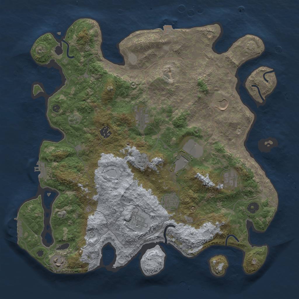Rust Map: Procedural Map, Size: 4000, Seed: 240823, 16 Monuments