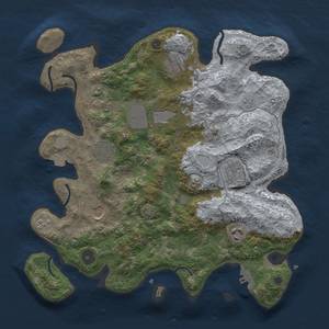 Thumbnail Rust Map: Procedural Map, Size: 3500, Seed: 12356, 15 Monuments