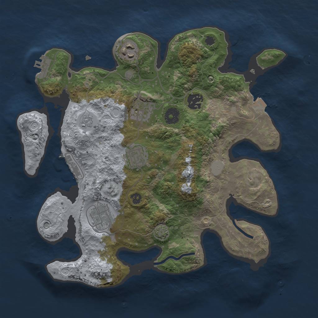 Rust Map: Procedural Map, Size: 3000, Seed: 103627246, 12 Monuments