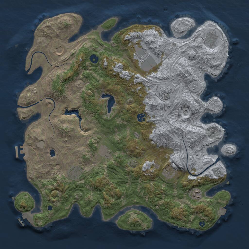 Rust Map: Procedural Map, Size: 4250, Seed: 1406132540, 16 Monuments