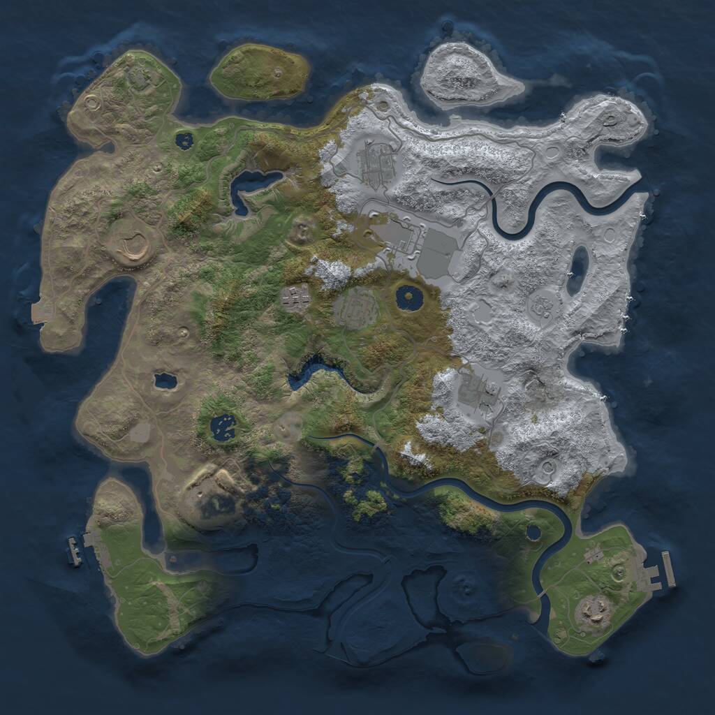 Rust Map: Procedural Map, Size: 4000, Seed: 1552125035, 15 Monuments