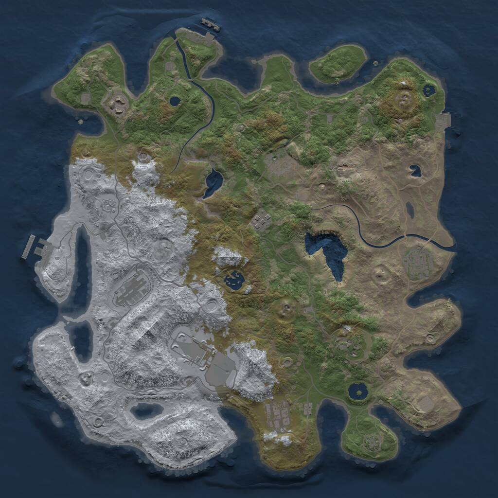 Rust Map: Procedural Map, Size: 4000, Seed: 1965515077, 15 Monuments