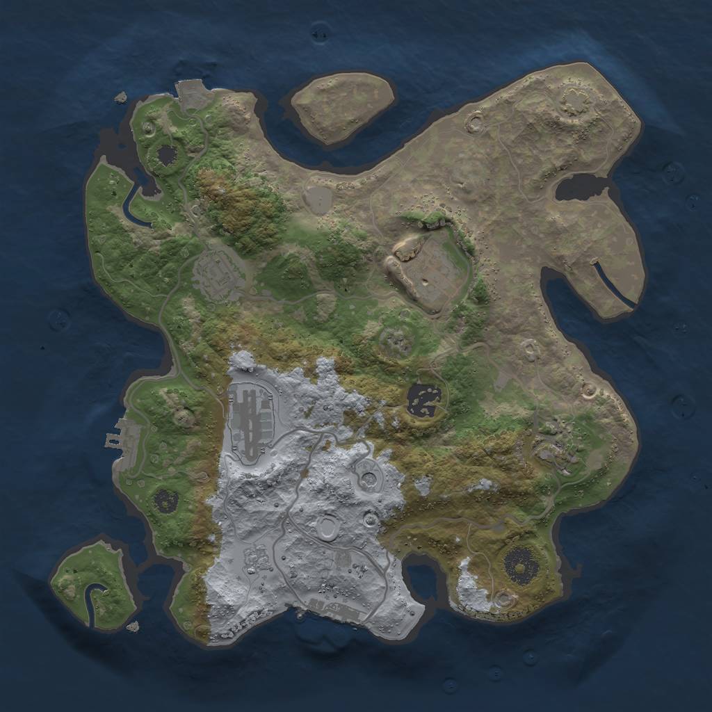 Rust Map: Procedural Map, Size: 3000, Seed: 4326579, 13 Monuments
