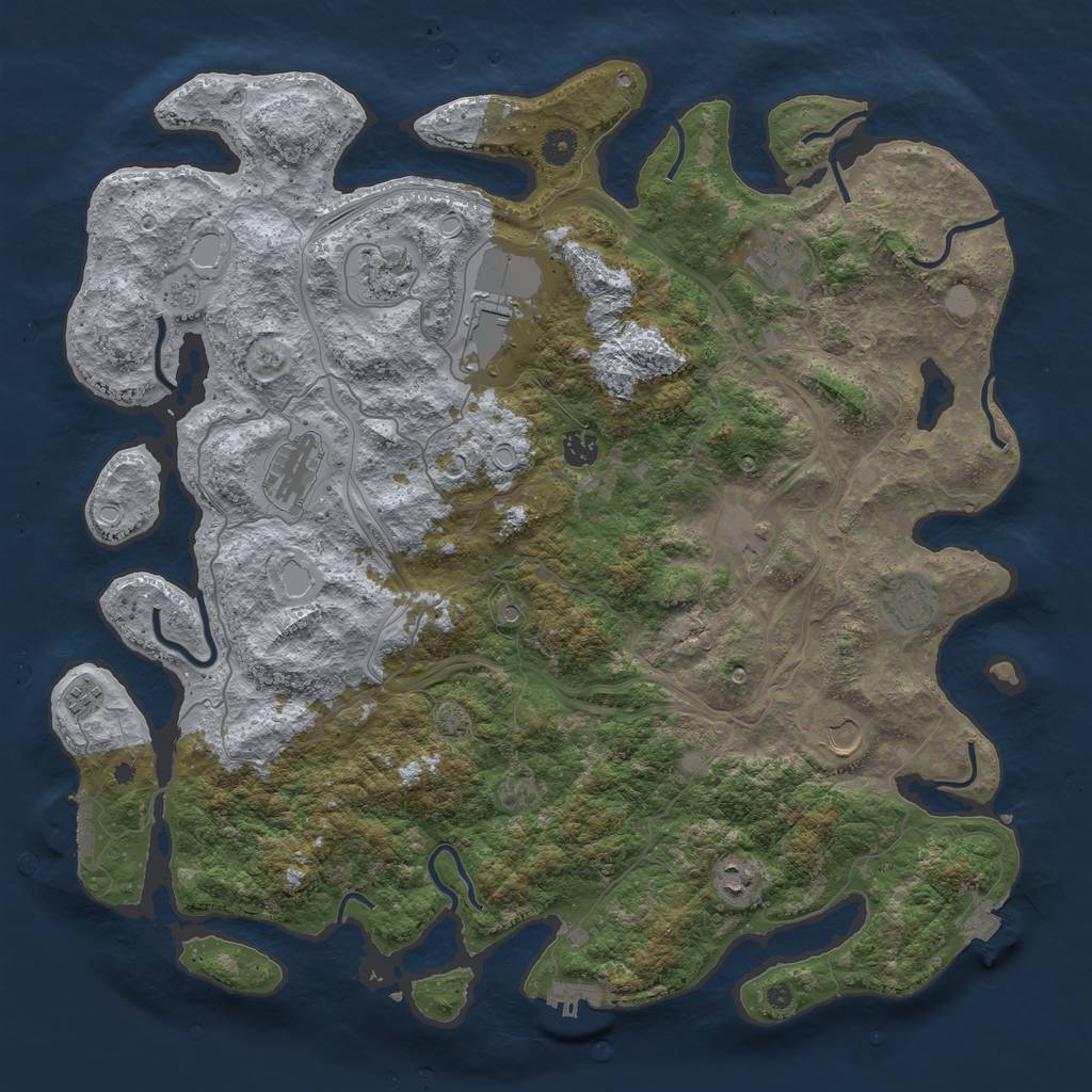 Rust Map: Procedural Map, Size: 4500, Seed: 475638284, 18 Monuments