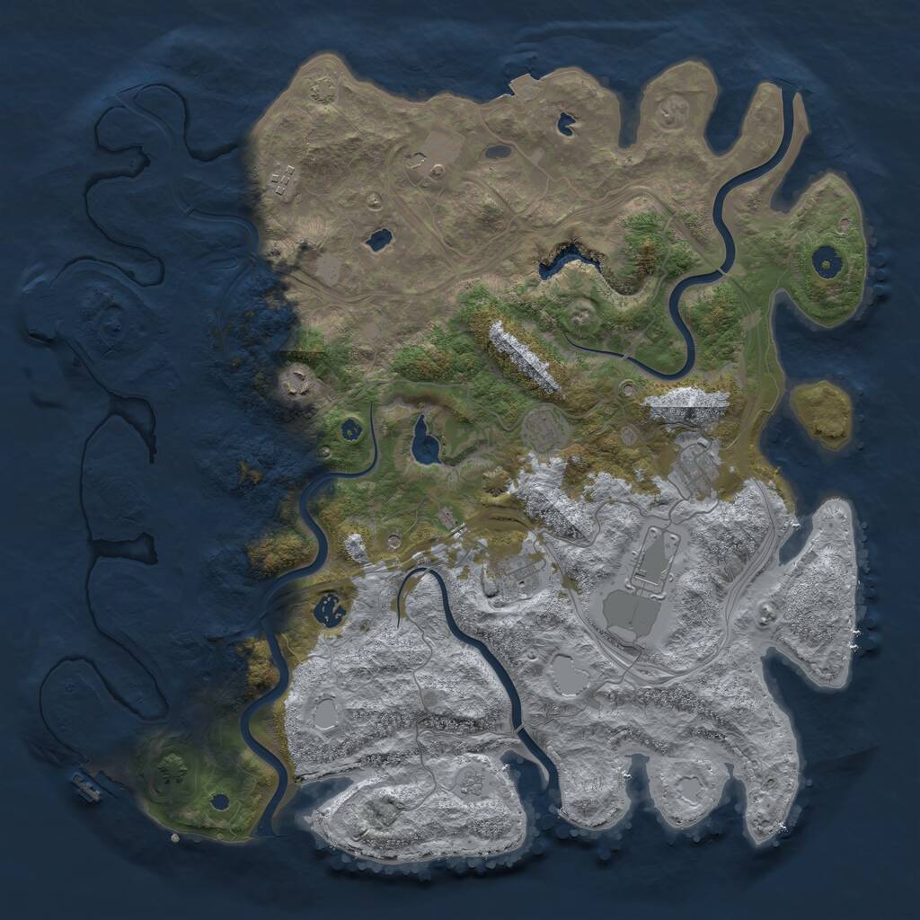 Rust Map: Procedural Map, Size: 4500, Seed: 942708726, 14 Monuments