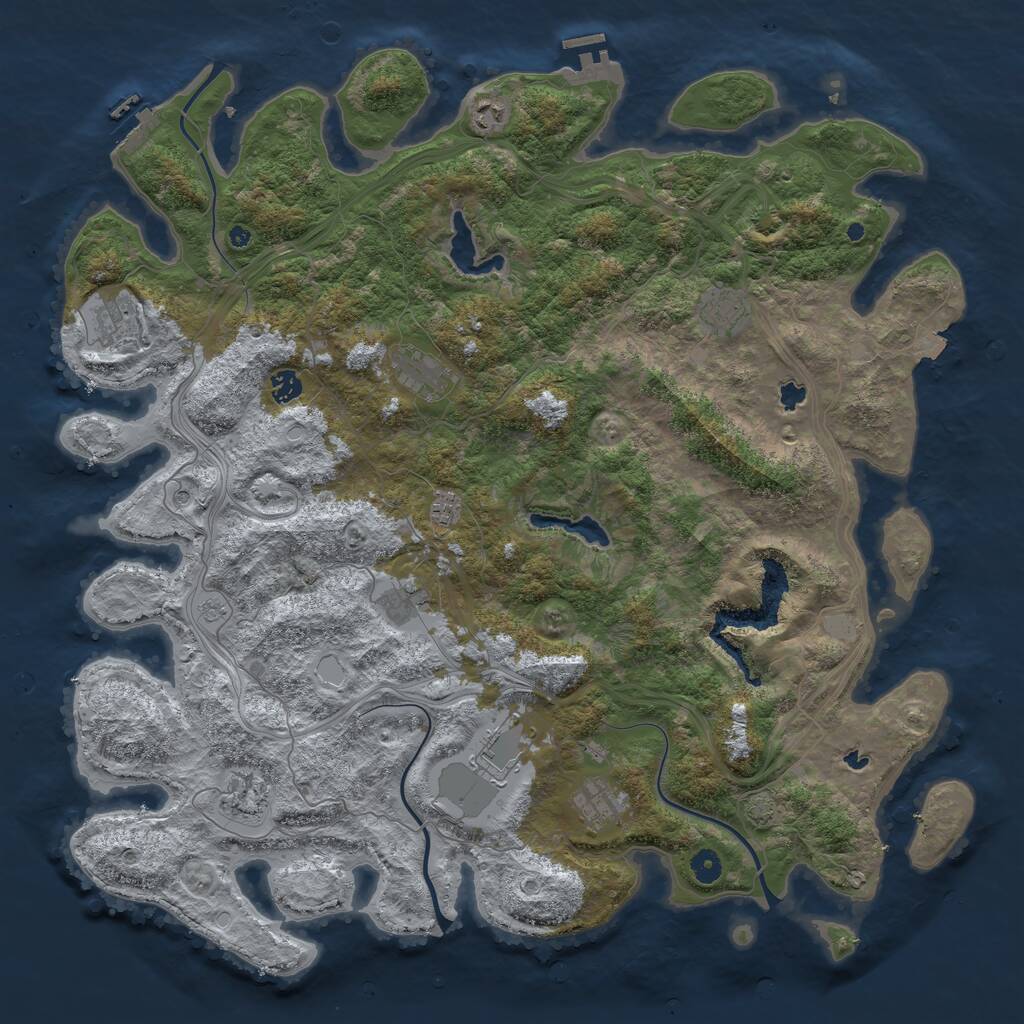 Rust Map: Procedural Map, Size: 4800, Seed: 799511256, 16 Monuments