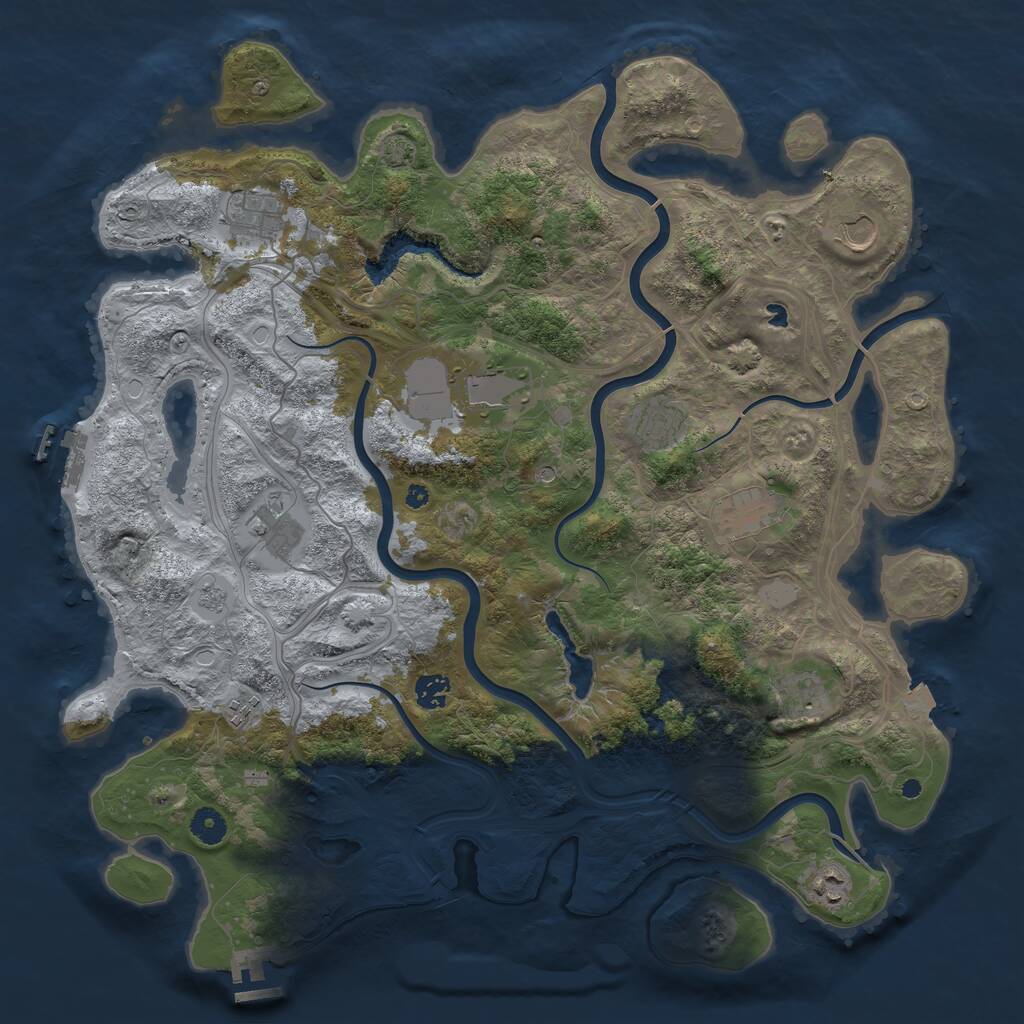 Rust Map: Procedural Map, Size: 4300, Seed: 31566788, 16 Monuments