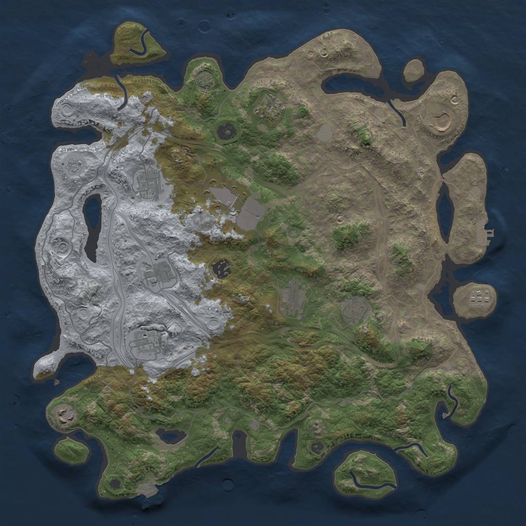 Rust Map: Procedural Map, Size: 4300, Seed: 31566788, 18 Monuments