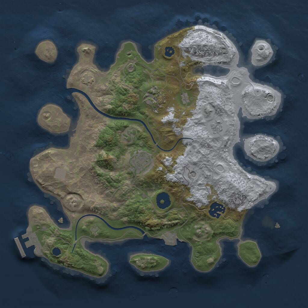 Rust Map: Procedural Map, Size: 3000, Seed: 879634831, 8 Monuments