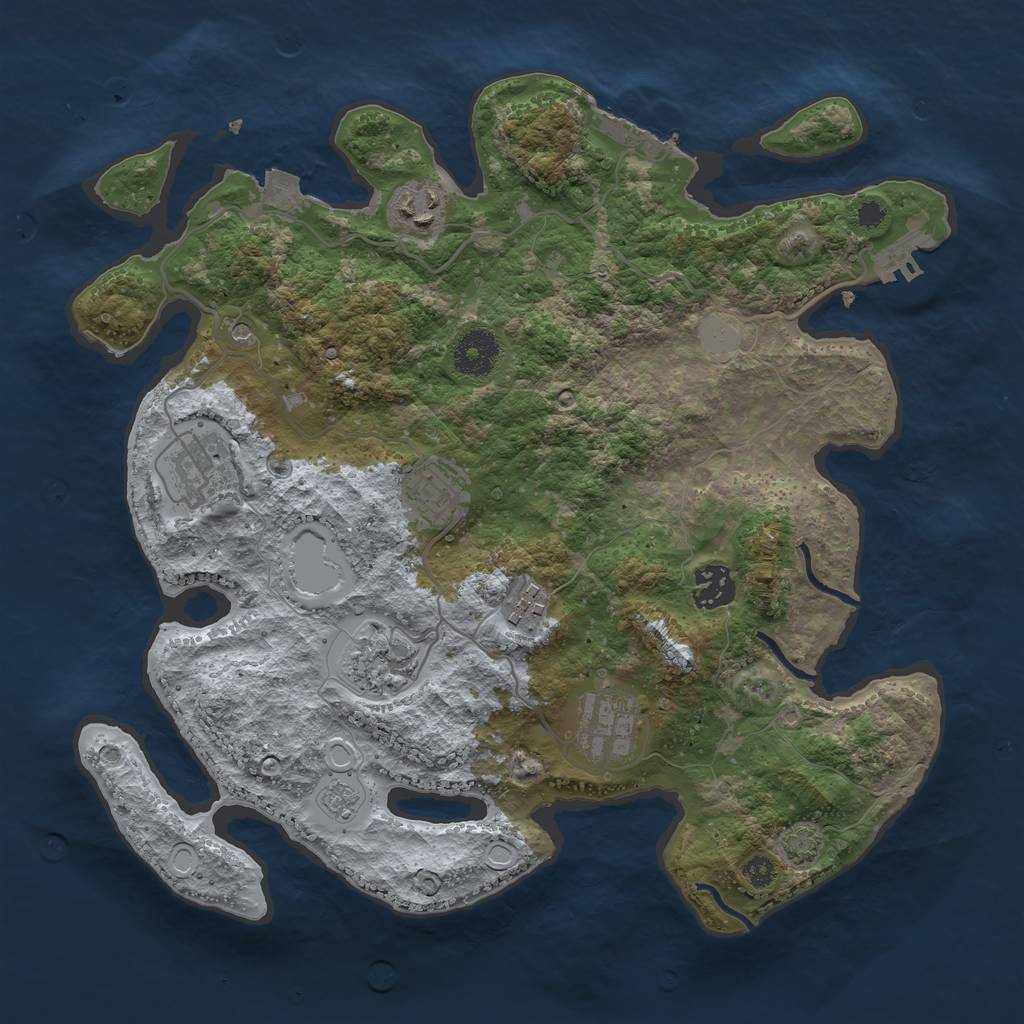 Rust Map: Procedural Map, Size: 3400, Seed: 90943664, 15 Monuments