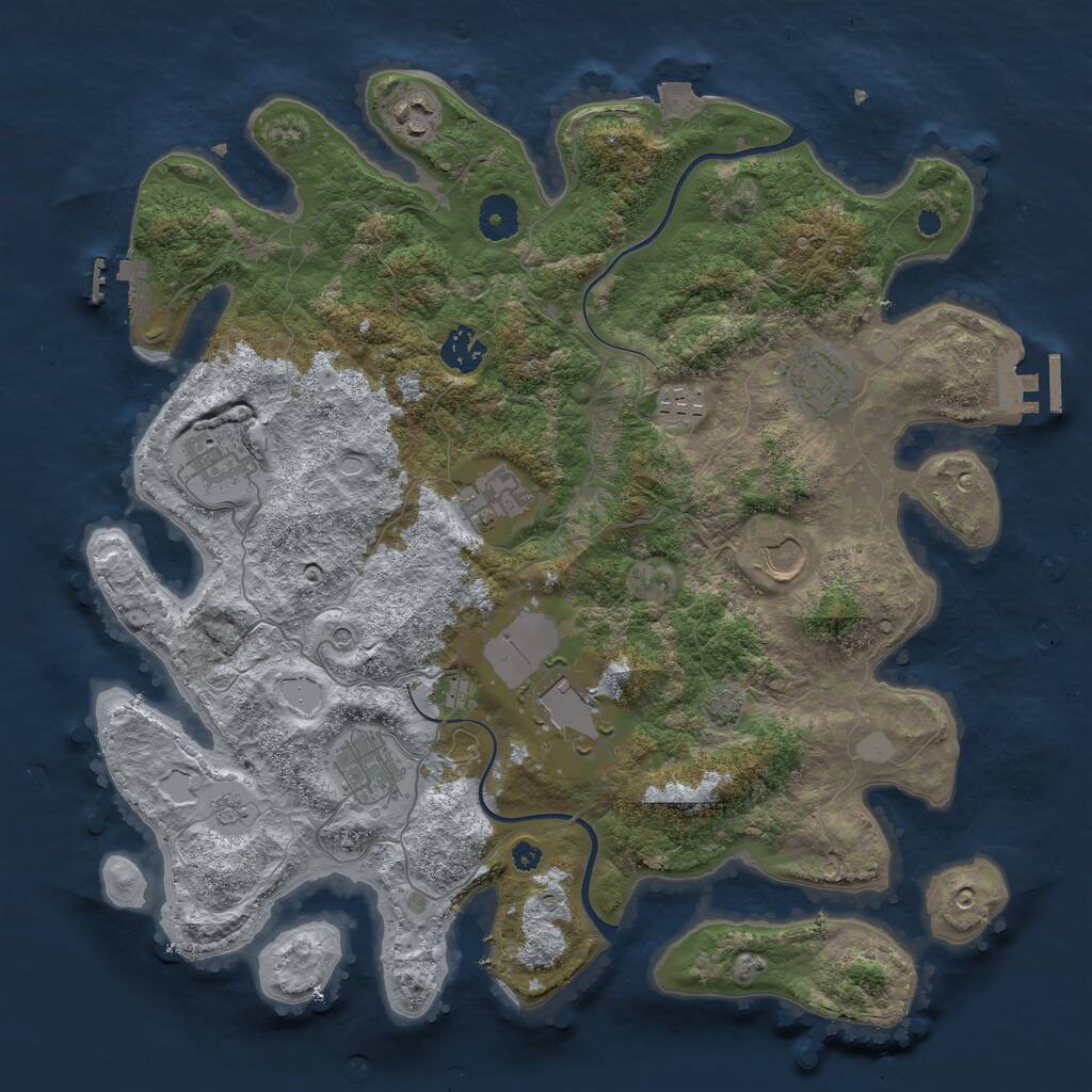 Rust Map: Procedural Map, Size: 3750, Seed: 55634323, 15 Monuments
