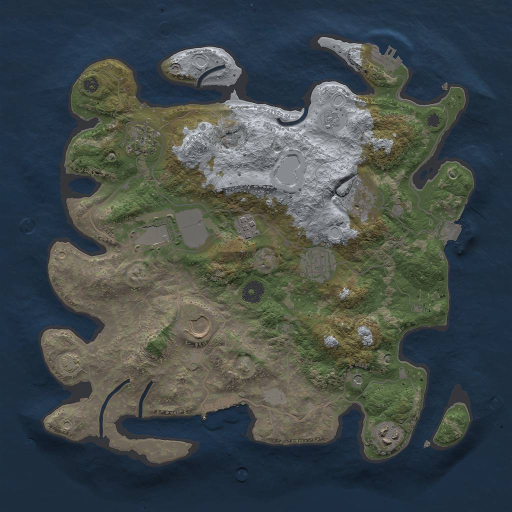 Rust Map: Procedural Map, Size: 3500, Seed: 82193395, 15 Monuments