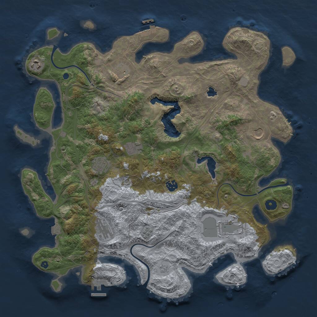 Rust Map: Procedural Map, Size: 4250, Seed: 2134104029, 15 Monuments
