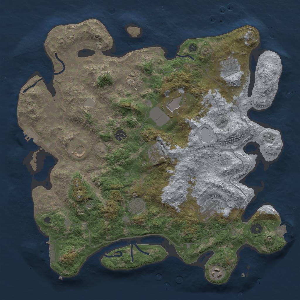 Rust Map: Procedural Map, Size: 4000, Seed: 217581064, 18 Monuments