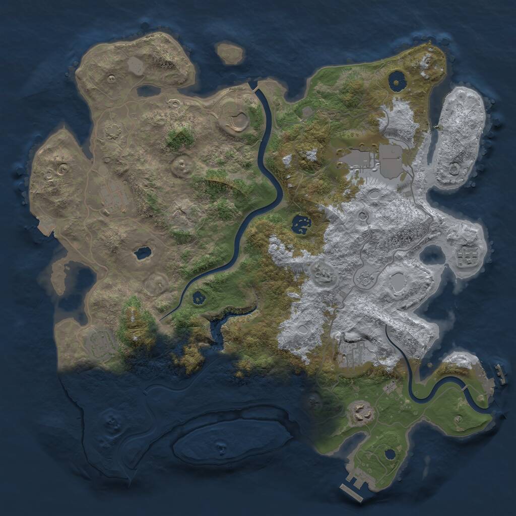 Rust Map: Procedural Map, Size: 4000, Seed: 217581064, 14 Monuments