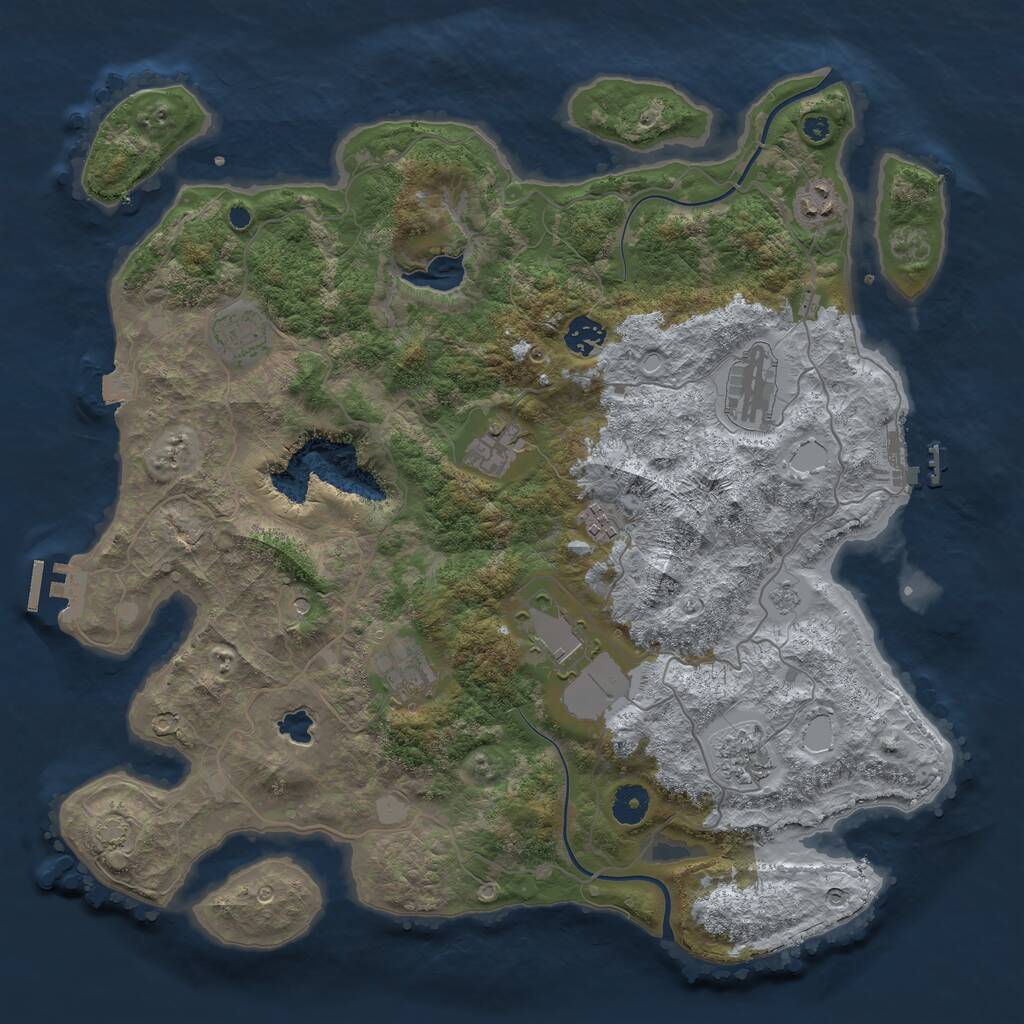 Rust Map: Procedural Map, Size: 4000, Seed: 76576292, 15 Monuments