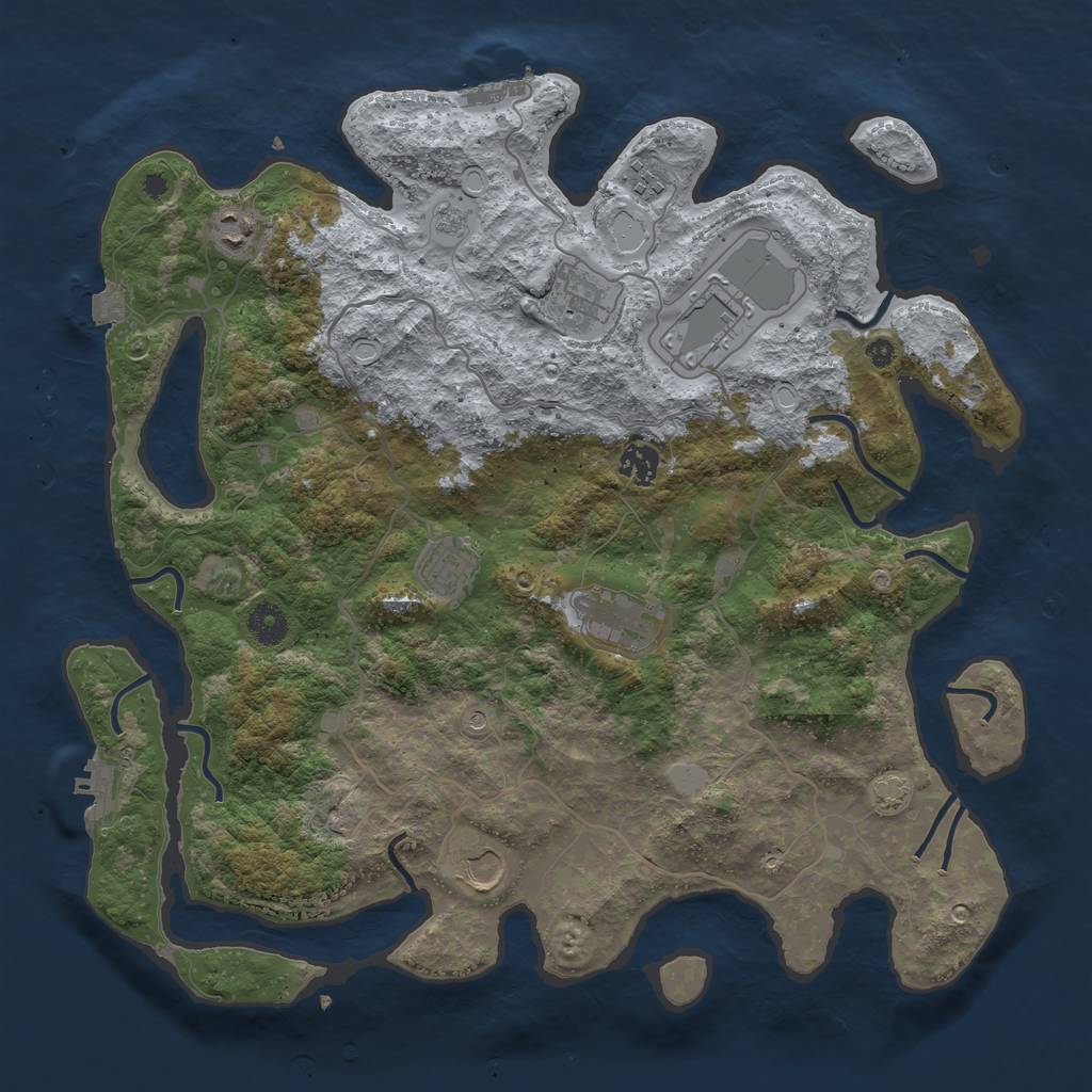Rust Map: Procedural Map, Size: 4000, Seed: 1896179064, 16 Monuments