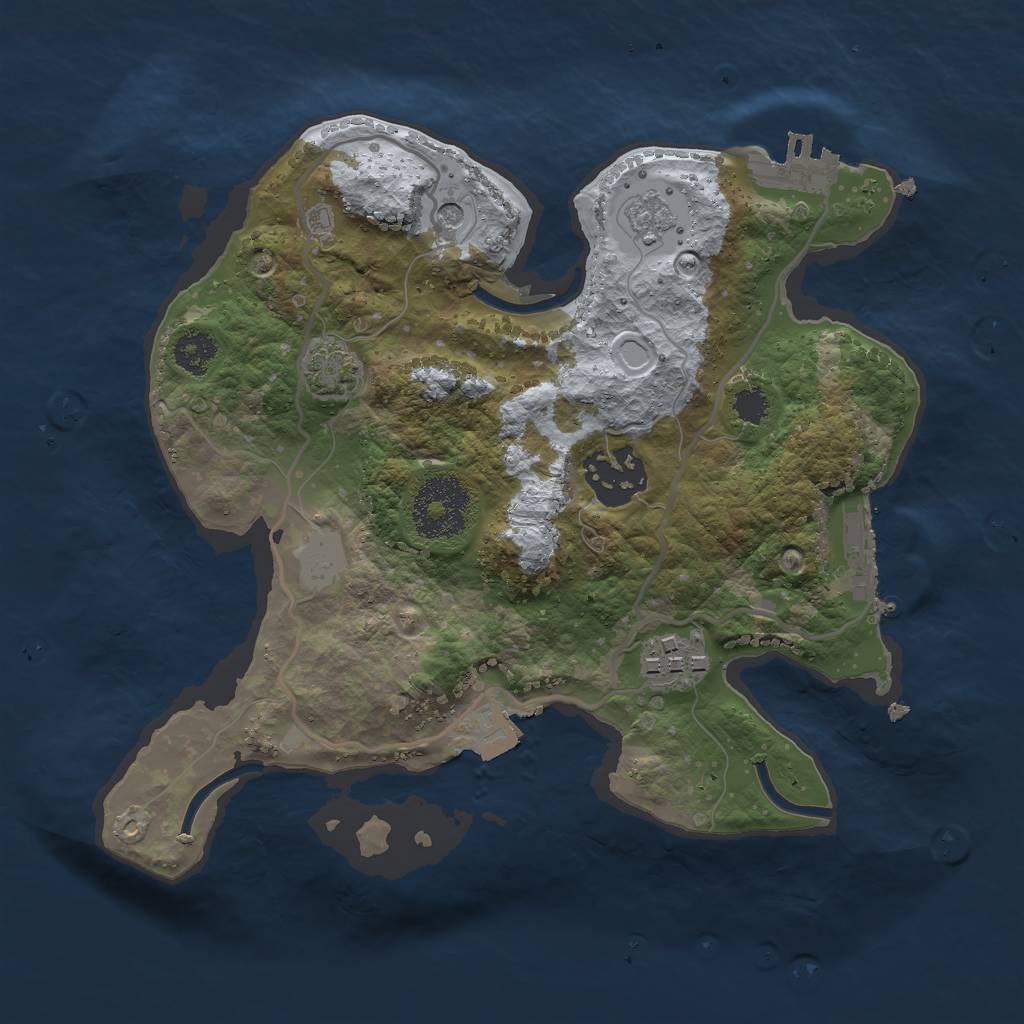 Rust Map: Procedural Map, Size: 2500, Seed: 22013205, 10 Monuments