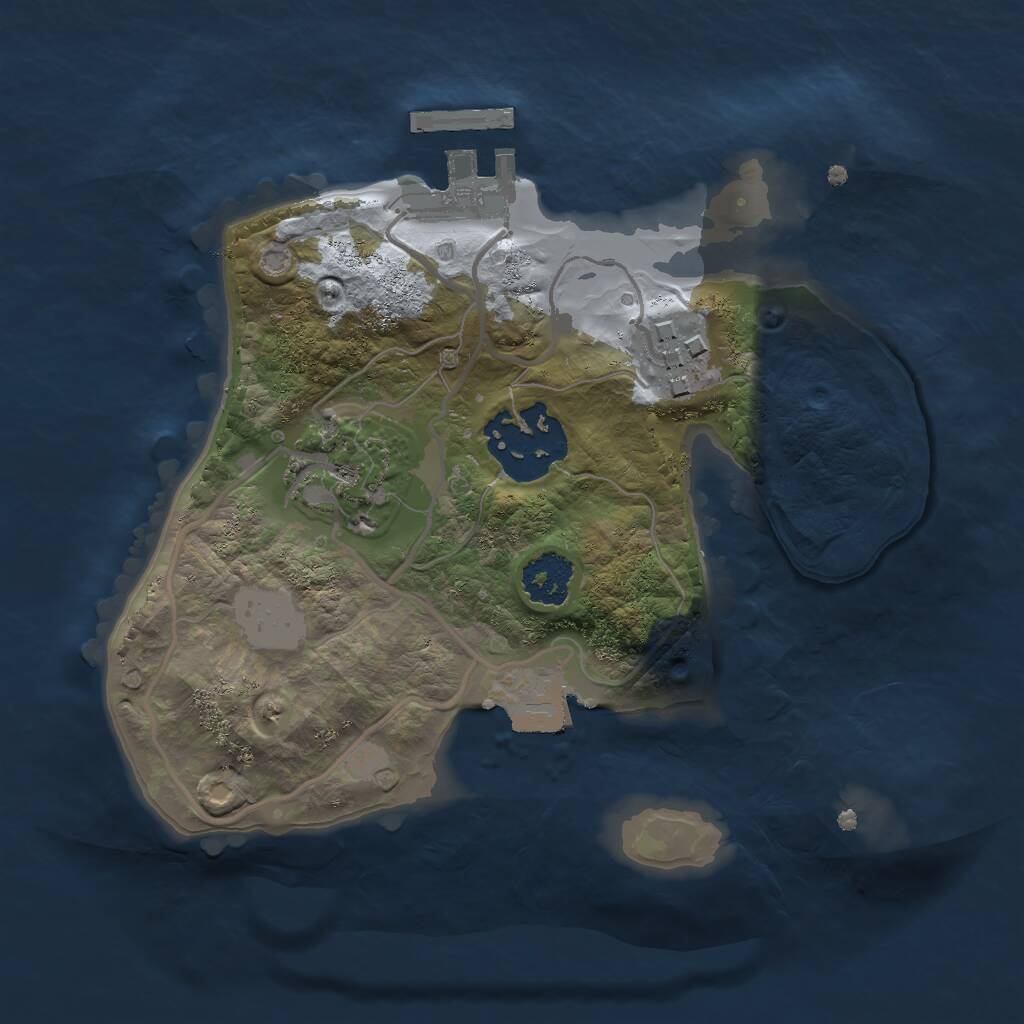 Rust Map: Procedural Map, Size: 2000, Seed: 1369024888, 5 Monuments