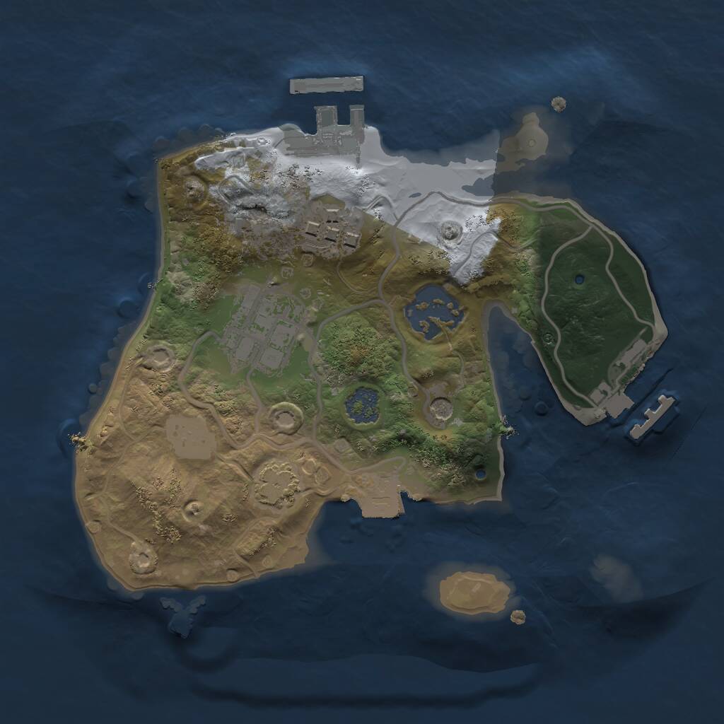 Rust Map: Procedural Map, Size: 2000, Seed: 1369024888, 10 Monuments