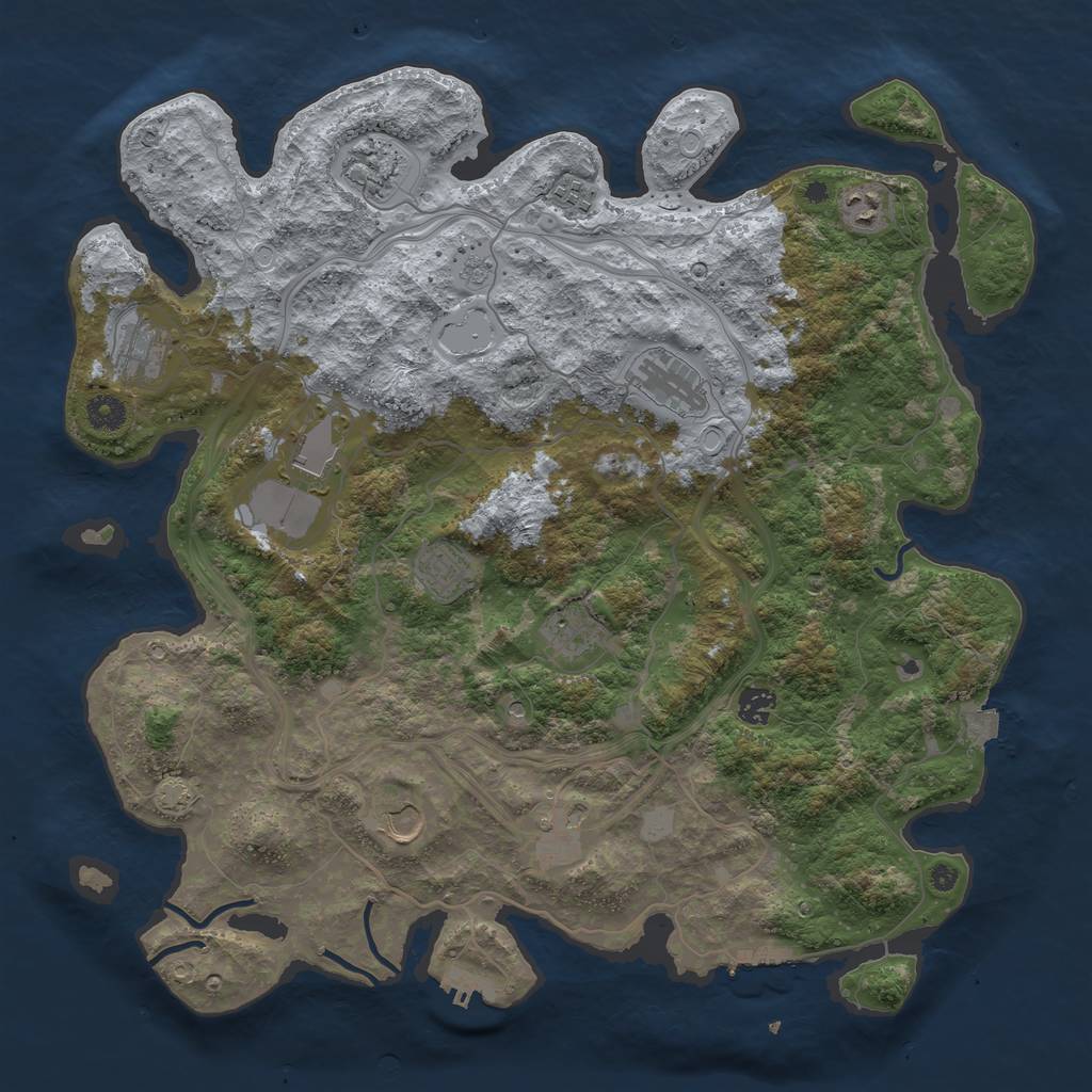 Rust Map: Procedural Map, Size: 4250, Seed: 647103153, 19 Monuments