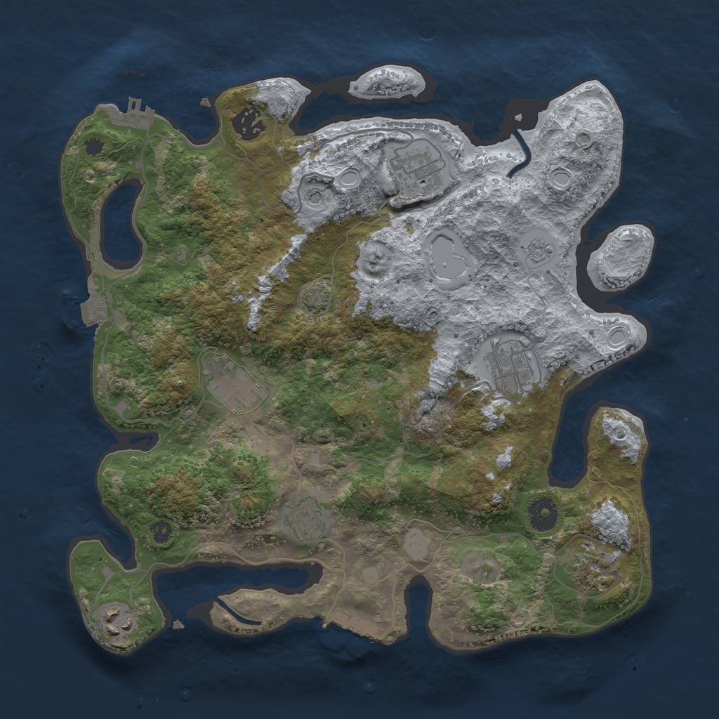 Rust Map: Procedural Map, Size: 3400, Seed: 8421694, 15 Monuments