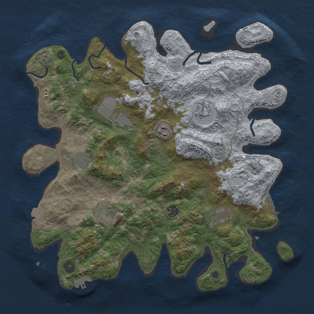 Rust Map: Procedural Map, Size: 4000, Seed: 2091620090, 16 Monuments
