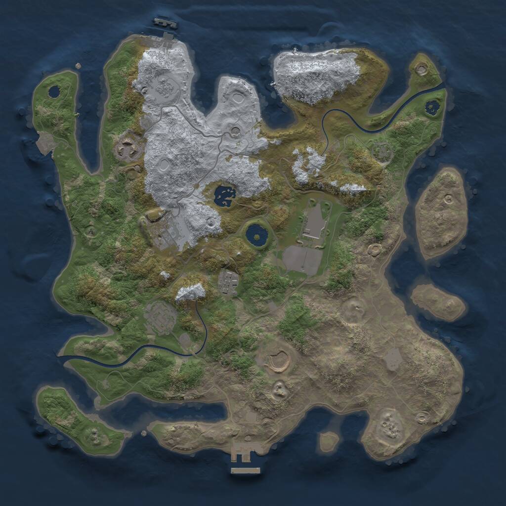 Rust Map: Procedural Map, Size: 3500, Seed: 1380683020, 13 Monuments