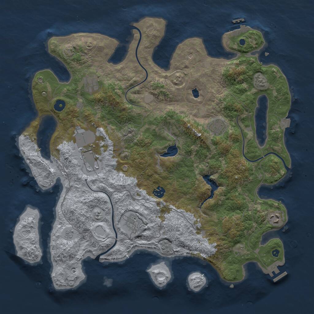 Rust Map: Procedural Map, Size: 4100, Seed: 3780092, 13 Monuments