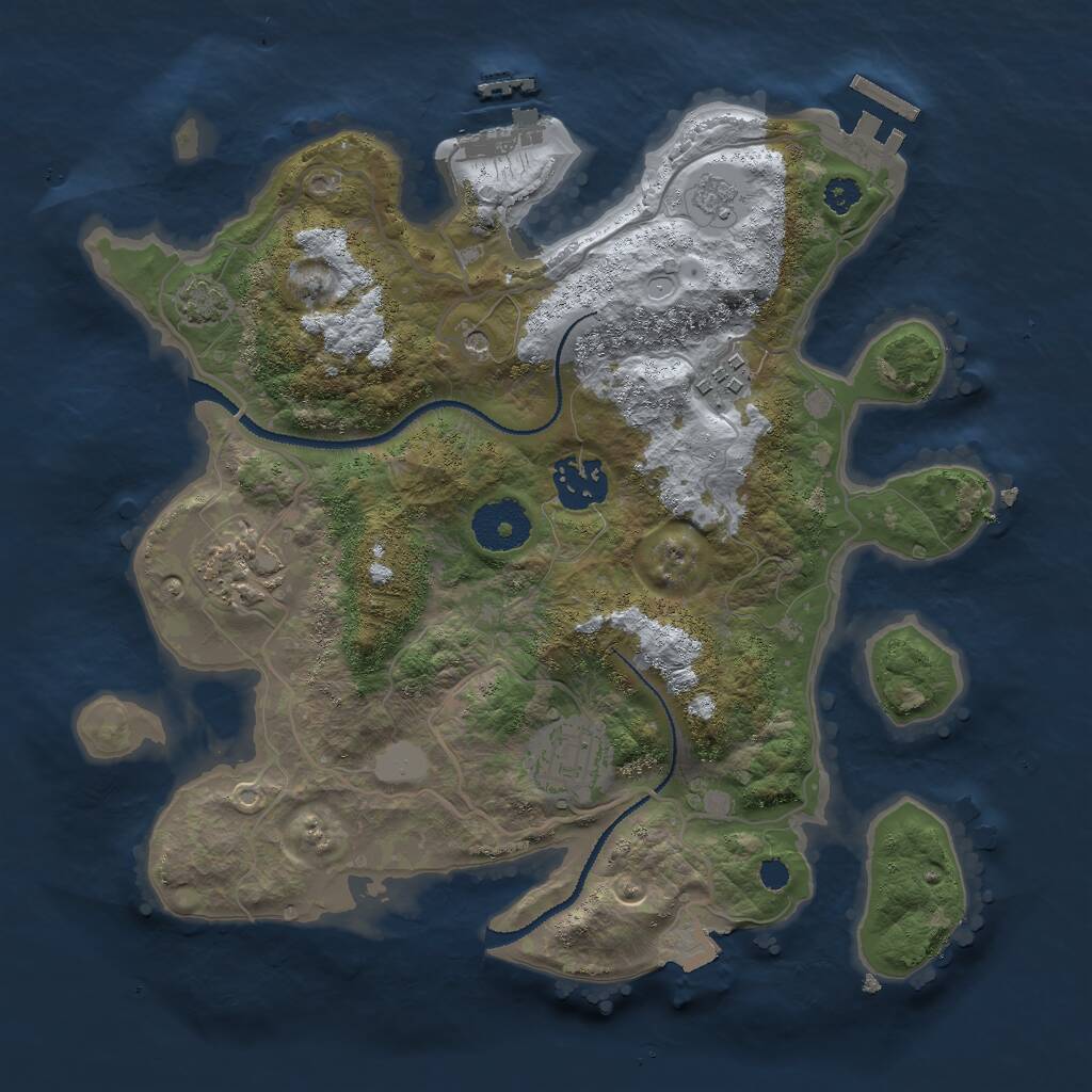 Rust Map: Procedural Map, Size: 3000, Seed: 135915331, 10 Monuments