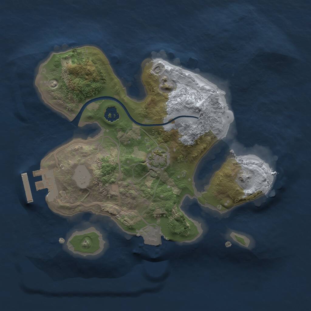 Rust Map: Procedural Map, Size: 2100, Seed: 1234567890, 3 Monuments