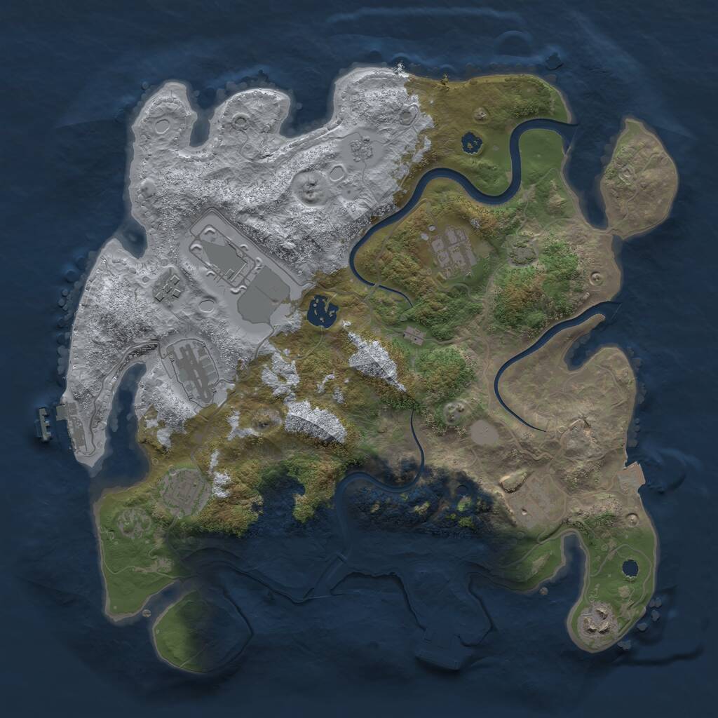 Rust Map: Procedural Map, Size: 3500, Seed: 1499485448, 14 Monuments