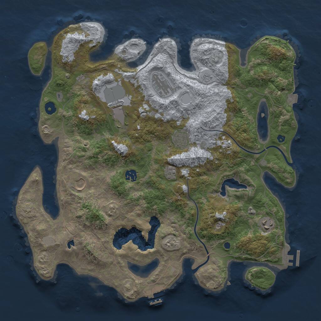 Rust Map: Procedural Map, Size: 4000, Seed: 80226951, 13 Monuments
